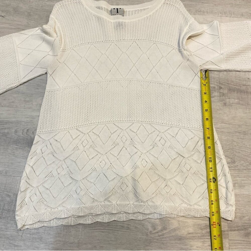 Coquette Lace Rain & Rose L Knit White Top Viscose - Flowy - Picture 14 of 16